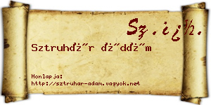 Sztruhár Ádám névjegykártya