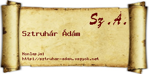 Sztruhár Ádám névjegykártya